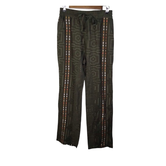 Johnny Was Biya Provenza Embroidered Pants in Olive Green Size X-Small. - Picture 1 of 9